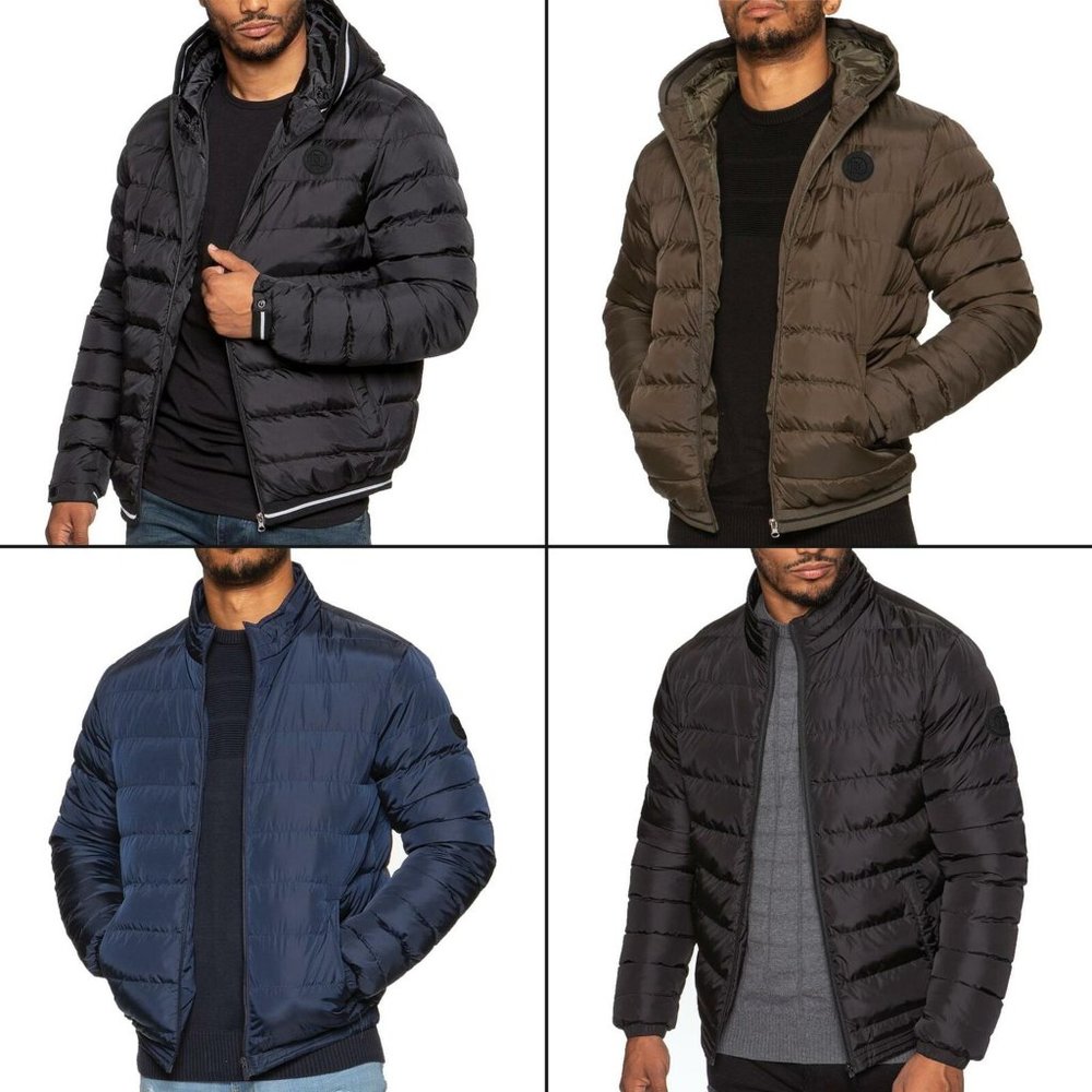 Mens Jackets Coat Plain Padded Winter Warm Coats